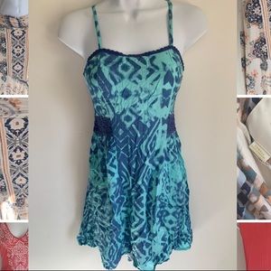 Blue Aqua Cami Scrunch Dress